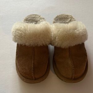 UGG Brown and Cream Kids Slippers